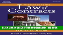 Collection Book Introduction to the Law of Contracts (West Legal Studies (Hardcover))