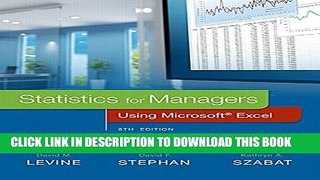 Collection Book Statistics for Managers Using Microsoft Excel Plus MyStatLab with Pearson eText --