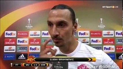 Zlatan Ibrahimovic Post Match Interview Manchester United vs Zorya Luhansk