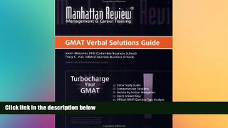 Big Deals  Manhattan Review Turbocharge Your GMAT: Verbal Solutions Guide  Best Seller Books Most