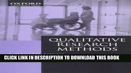 Collection Book Qualitative Research Methods: A Health Focus