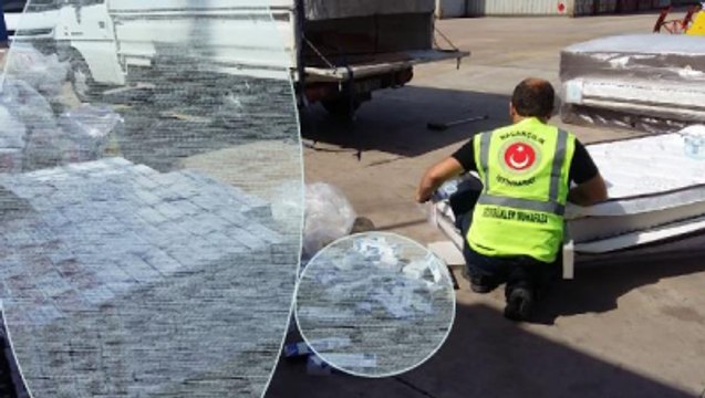 Yatakların İçine Gizlenmiş 10 Binin Üzerinde Kaçak Sigara Ele Geçirildi