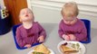 Two Toddler Girls Fall Asleep While Eating (santa-banta-group)