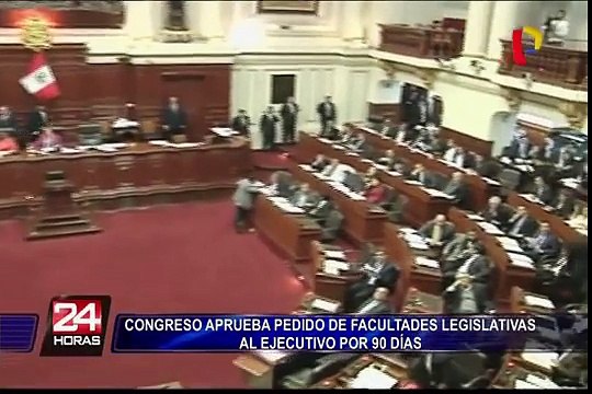 Congreso aprobó otorgar todas las facultades al Poder Ejecutivo por 90 días