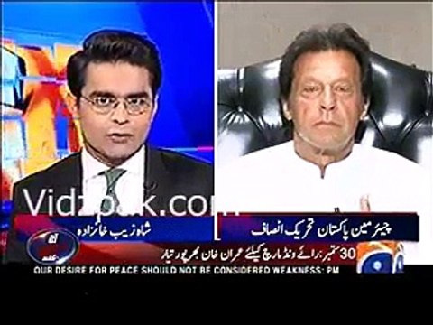 Imran Khan criticizes GEO in Shahzaib Khanzada show for reporting Imran Khan's popularity has declined - Watch Shahzai