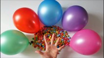 5 M&M Balloons Finger Nursery Compilation - Learn Colours Wet Balloon Water Show