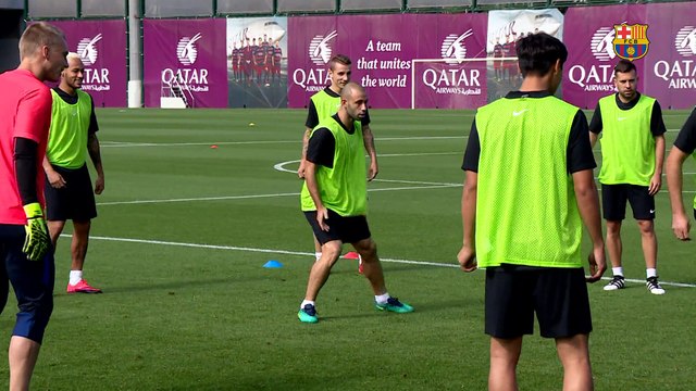 FC Barcelona training session: Attention switches to Celta