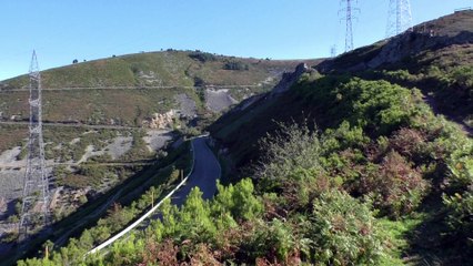 Vue dans la descente du haut de la montagne du Primitivo