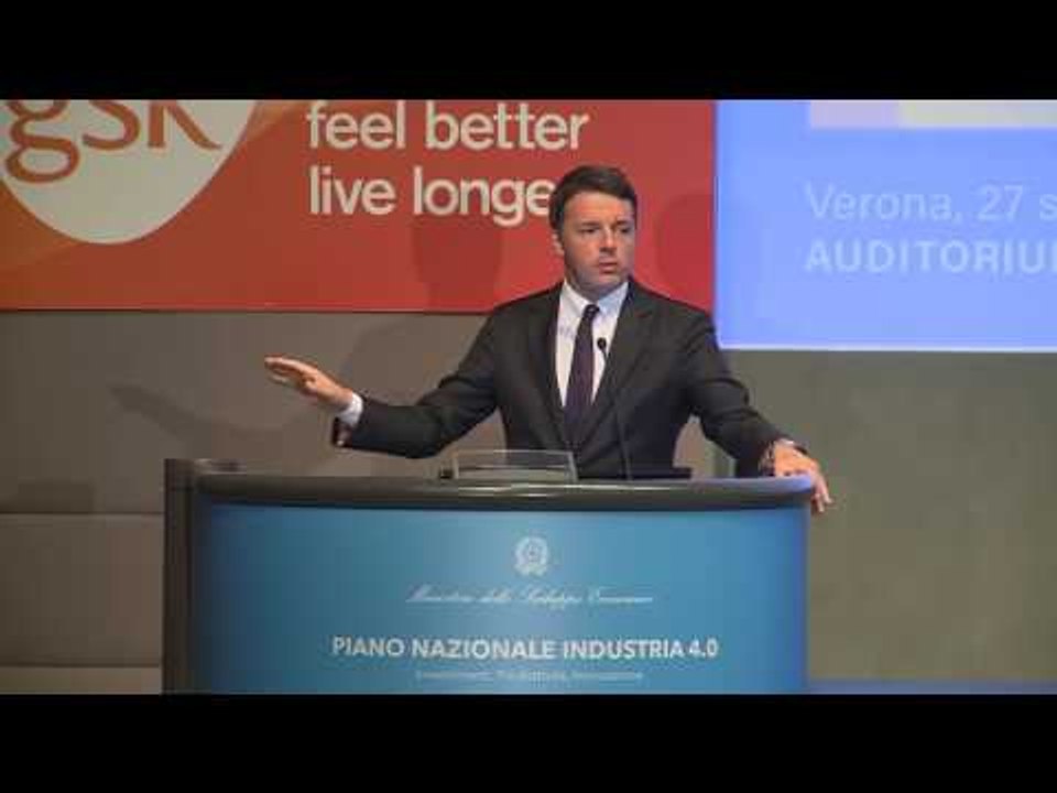 Verona - L'intervento di Renzi alla presentazione di Industria 4.0 (27.09.16)