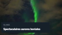 Spectaculaires aurores boréales en Islande