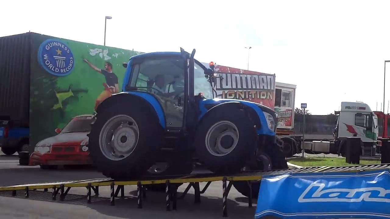 Tractor Stunt on 2 Wheels - Video
