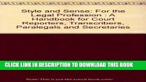[PDF] Style and Sense: For the Legal Profession : A Handbook for Court Reporters, Transcribers,