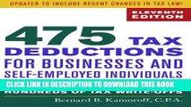 Ebook 475 Tax Deductions for Businesses and Self-Employed Individuals: An A-to-Z Guide to Hundreds