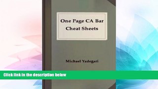 READ FULL  One Page CA Bar Cheat Sheets -TORTS  READ Ebook Online Audiobook
