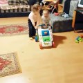 Unokáim, grandchildren big sister teaches little boy