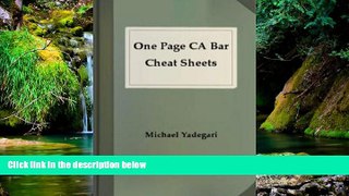 Full [PDF]  One Page CA Bar Cheat Sheets - AGENCY PARTNERSHIP  READ Ebook Online Audiobook