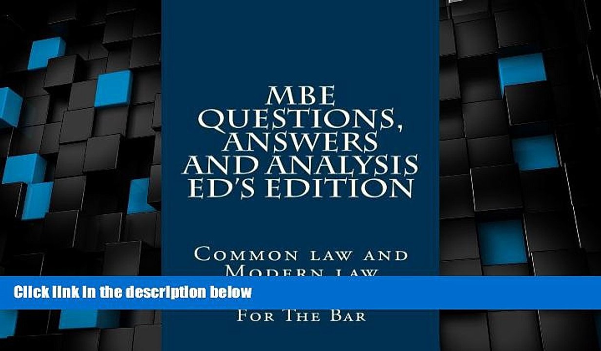 Big Deals  MBE Questions, Answers And Analysis Ed s Edition: Solutionally Analyzed MBE Questions