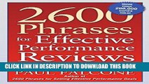 Best Seller 2600 Phrases for Effective Performance Reviews: Ready-to-Use Words and Phrases That