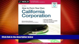 Big Deals  How to Form Your Own California Corporation  Best Seller Books Most Wanted