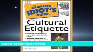 FAVORIT BOOK The Complete Idiot s Guide to Cultural Etiquette READ EBOOK