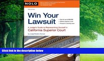 Books to Read  Win Your Lawsuit: A Judge s Guide to Representing Yourself in California Superior