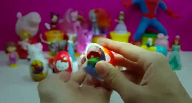 kinder surprise violetta barbie peppa pig kinder surprise eggs Spiderman play doh violetta 3 egg FUL