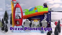 Kinder Surprise Eggs Peppa Pig Play Doh Diggin Rigs Toy Story Pizza Planet Claw Cars Hot Wheels Toys