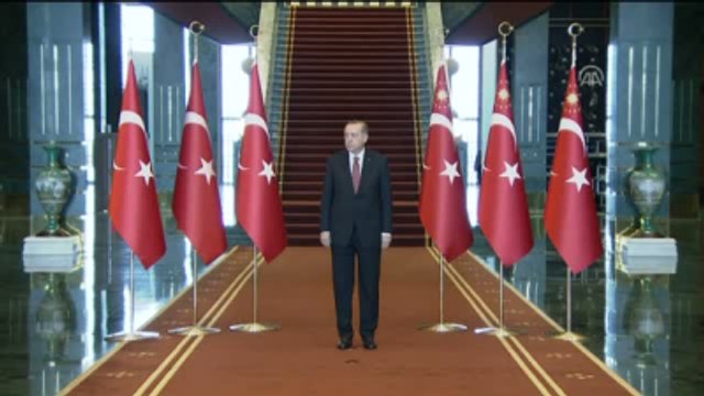 Cumhurbaşkanı Erdoğan, Cumhurbaşkanlığı Külliyesi'nde Tebrikleri Kabul Etti (1)