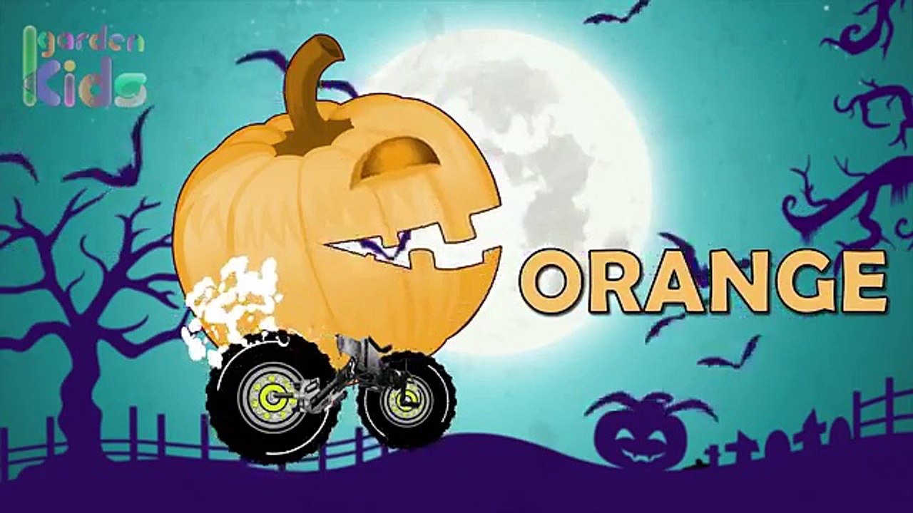 Learn Basic Color Names in English with Packman Cartoon - Halloween Videos for Children