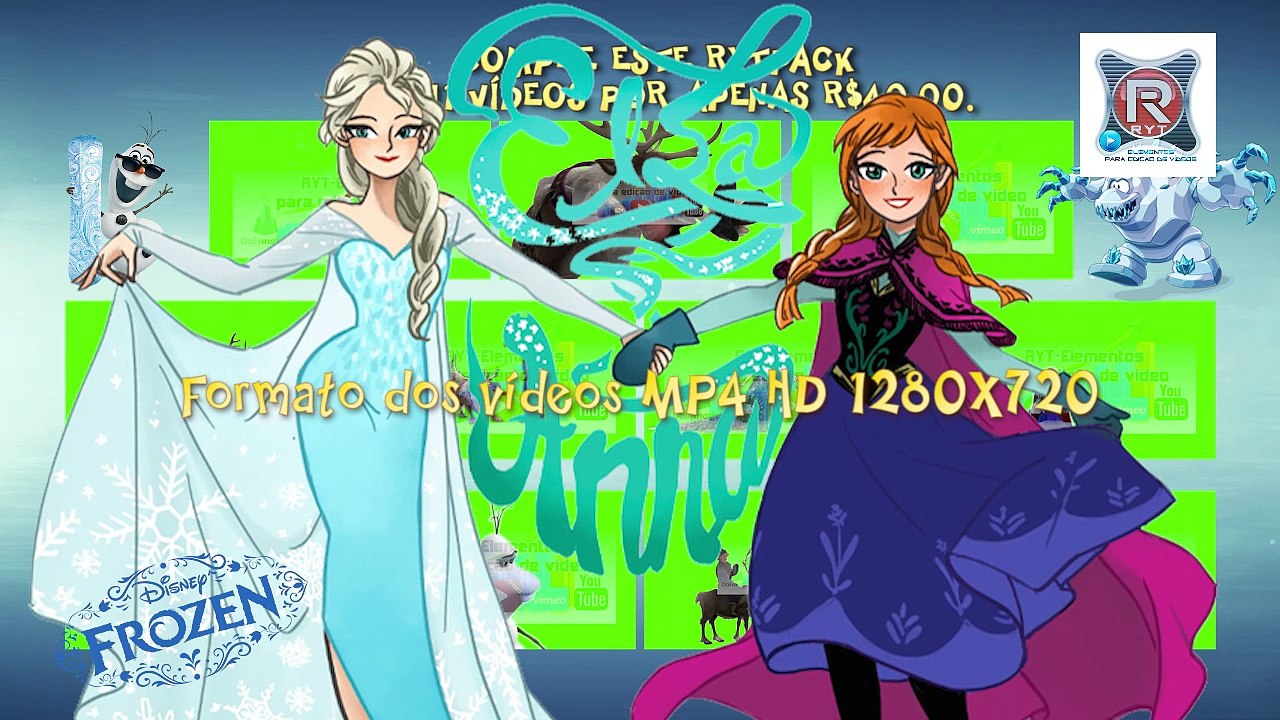 Chamada Frozen chroma key 11 elementos