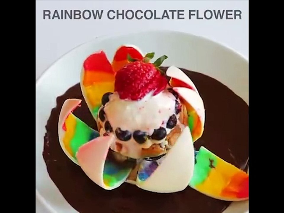Rainbow Chocolate Flower
