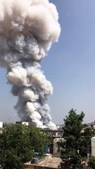 Massive Fire And Smoke Irrupts From Firecracker Shop