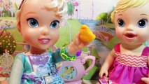 ELSA & Baby Alive PLAY-DOH Disney Princess TEA PARTY Playset Messy Babies Playdough