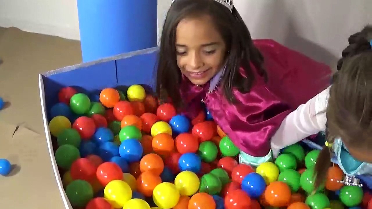 GIANT BALL PIT Challenge Surprise Disney Toys Frozen Peppa Pig Mickey Mouse Colors Show