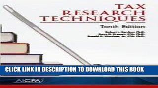 [FREE] EBOOK Tax Research Techniques BEST COLLECTION