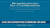 [READ] EBOOK Requirements for Certification of Teachers, Counselors, Librarians, Administrators