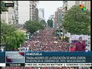 Venezuela:trabajadores de la educación se movilizan en respaldo a gob.