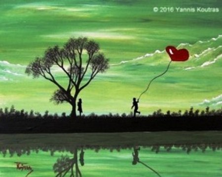Lovers Overlooking the Green - Easy Simple Acrylic Painting on Canvas for Beginners Step by Step