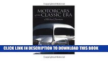 Ebook Motorcars of the Classic Era Free Read