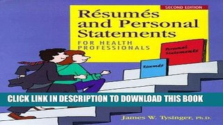 [BOOK] PDF Resumes and Personal Statements for Health Professionals Collection BEST SELLER