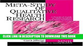 [DOWNLOAD] PDF Meta-Study of Qualitative Health Research: A Practical Guide to Meta-Analysis and