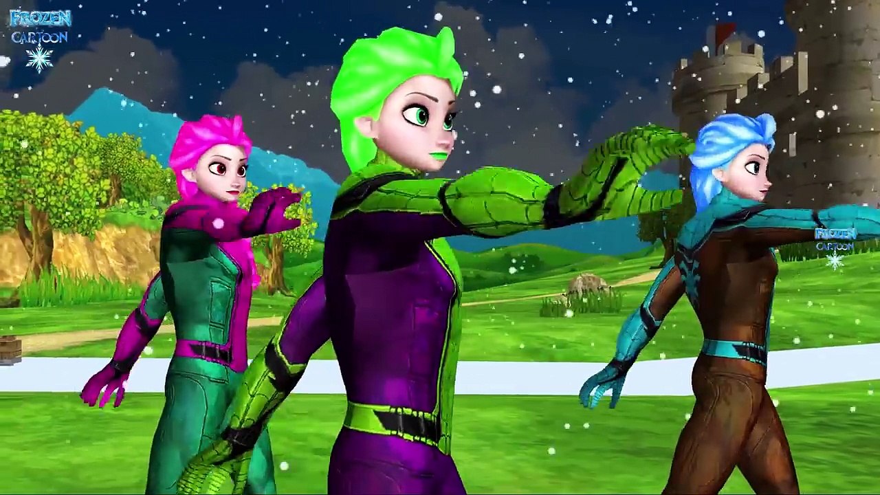 Frozen Elsa Becomes SpiderElsa Spiderman Finger Family | Joker Family Nursery Rhymes Collection