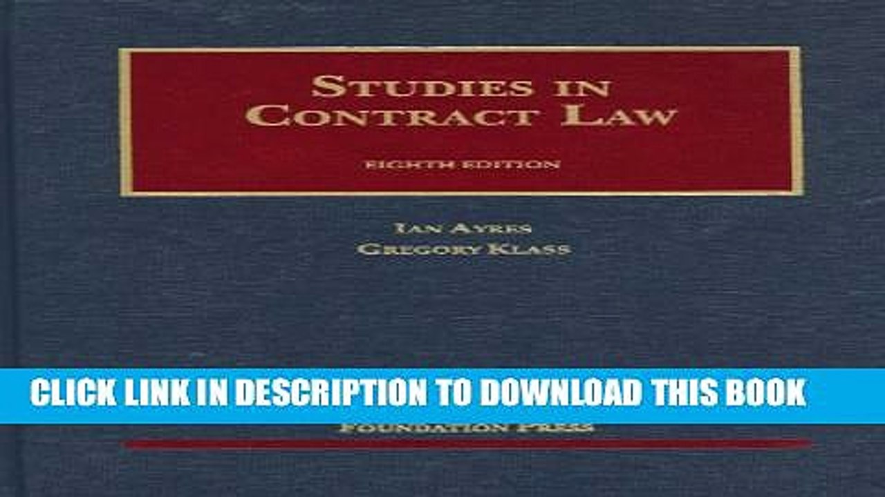 [PDF] Studies in Contract Law (University Casebook Series) [Full Ebook]