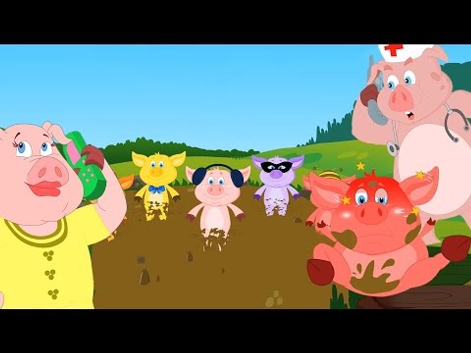 cinco piggies pequenos em português | coleção português de rimas