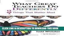 Collection Book What Great Teachers Do Differently: 17 Things That Matter Most