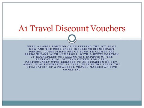 A1 Travel Discount Vouchers