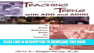 New Book TEACHING TEENS WITH ADD