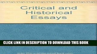 [PDF] Critical and historical essays;: Lectures delivered at Columbia university, Popular Online