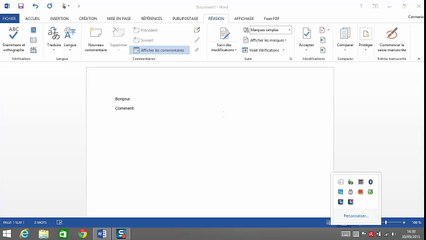 Fonctions tactiles de Word 2013