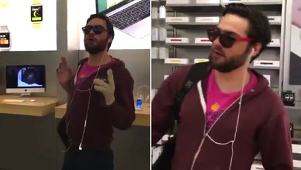 French Guy SMASHES iPHONES In Apple Store Meltdown